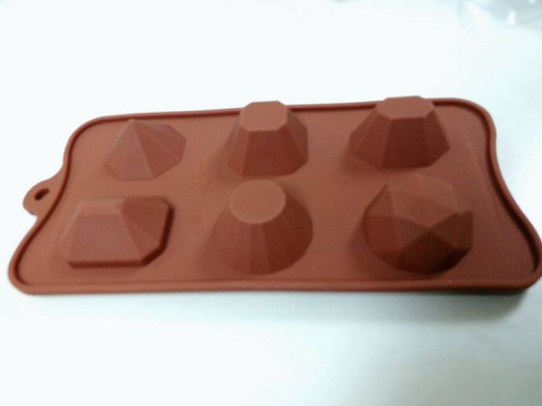 寶石礦石蠟燭模具-2 軟質小寶石矽膠模具*1片(6孔)